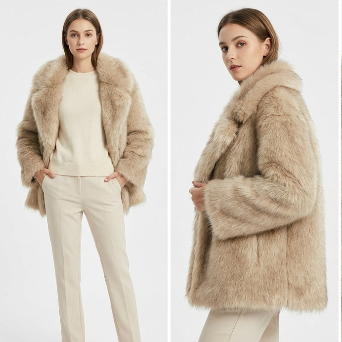 Gradient Faux™ Imitatie Bont Jas